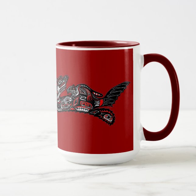 Caneca OTTER E BABY DO MAR (Haida Estilado) (Direita)