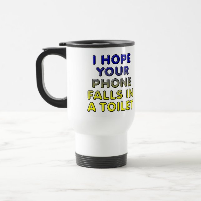 Caneca ou Caneca de Viagem Divertida com Telefone  (Esquerda)