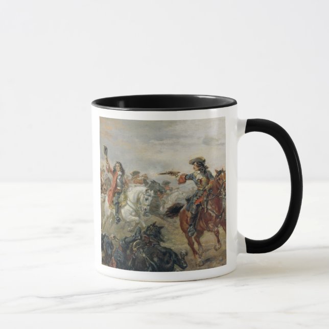 Caneca Oudenaarde - uma cavalaria escaramuça (o óleo no (Direita)