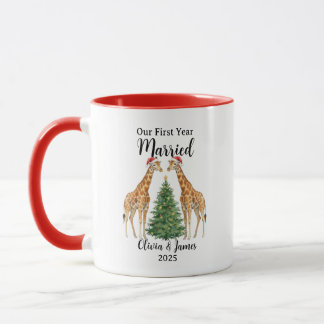 Caneca Our First Year Married Goose Custom Christmas