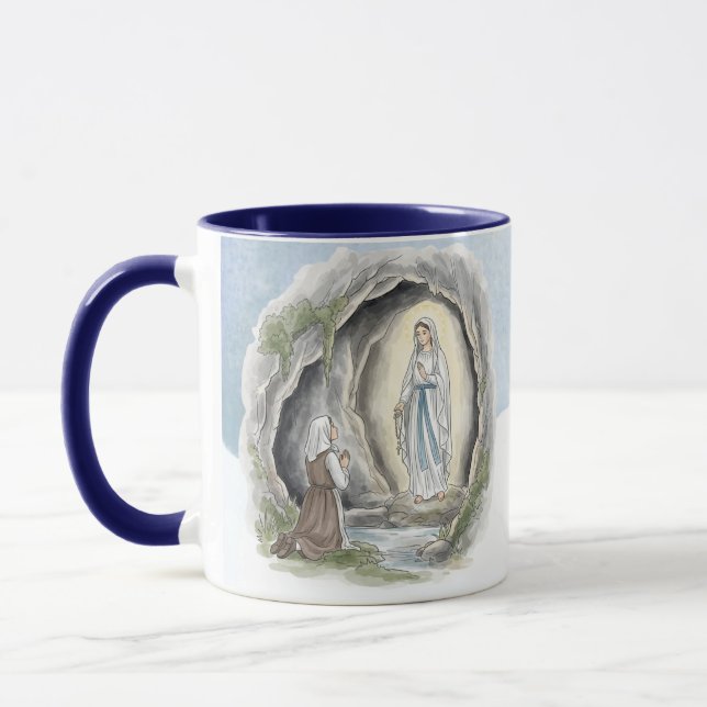 Caneca Our Lady of Lourdes, Catholic Mug (Esquerda)