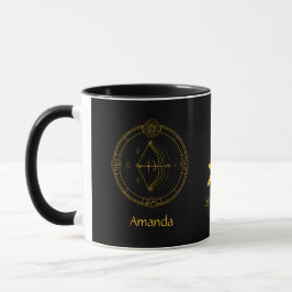 Caneca Ouro Amarelo Amarelo-Personalizável Zodiac Sagitta