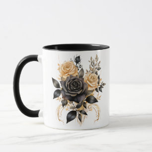 Caneca Ouro e preto gótico impressionantes no Dia das Bru