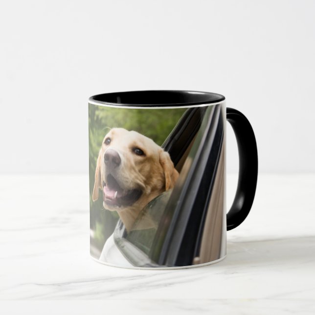 Caneca Ouro Labrador No Espelho Da Rearview (Frente Esquerda)