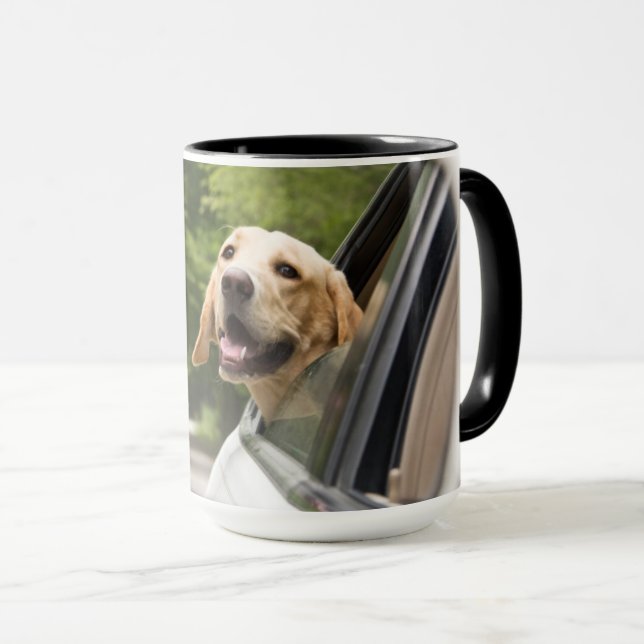 Caneca Ouro Labrador No Espelho Da Rearview (Frente Esquerda)