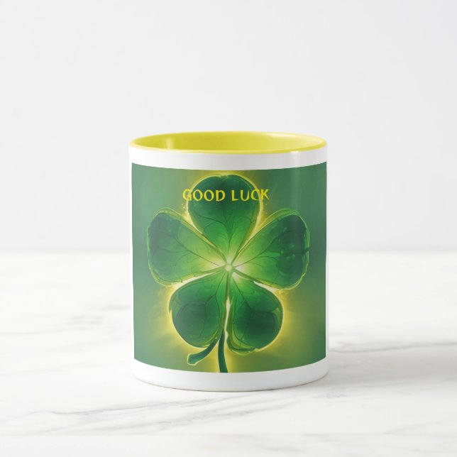 Caneca Ouro Lucky Clover brilha boa sorte (Centro)