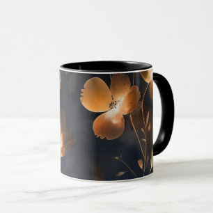 Caneca Ouro preto esmagador de cobre terra cotta floral
