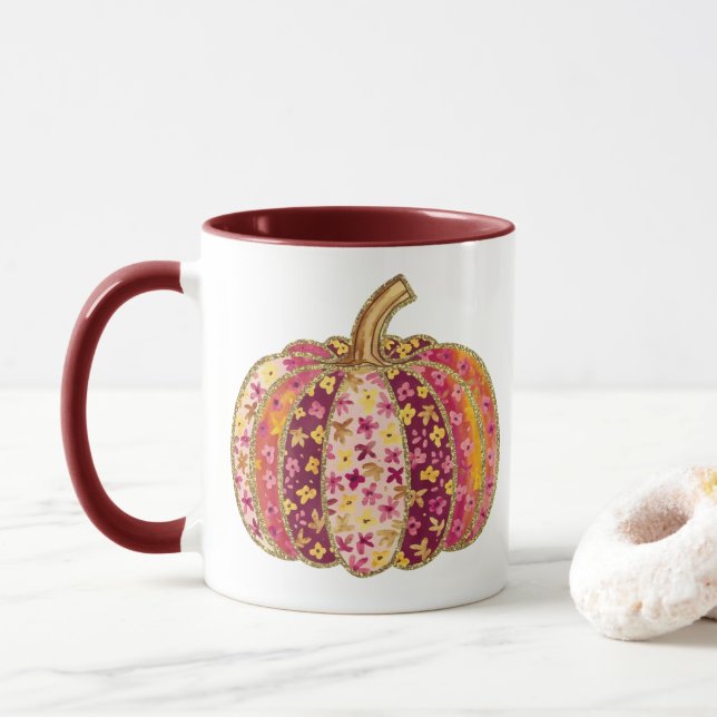 Caneca Ouro Pumpkin & Floral Delight Coffee Mug (Com Donut)