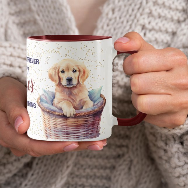 Caneca Ouro Retriever Puppy Kisses Corrigir Tudo (Criador carregado)