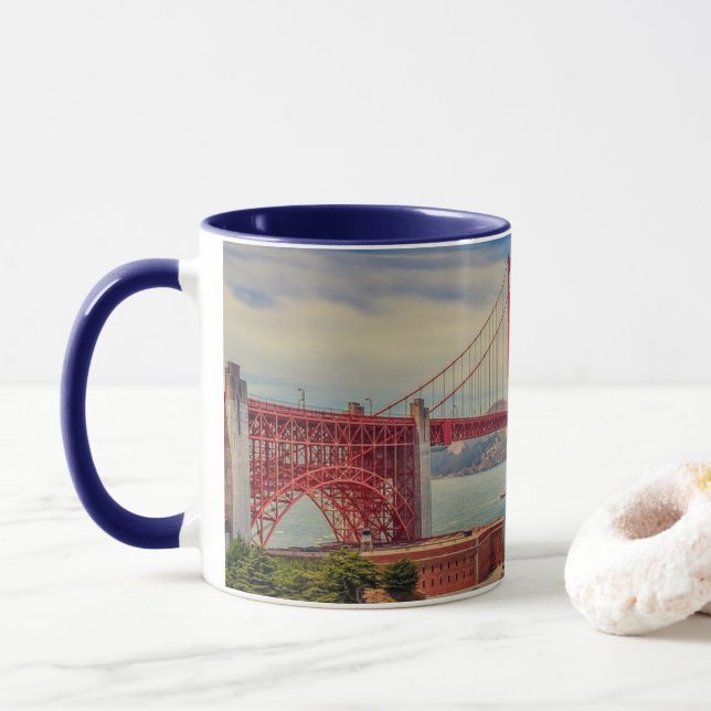 Caneca Ouro San Francisco Gate Panorâmica Mug (Com Donut)