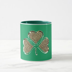 Caneca Ouro Shamrock Clover Ireland - Símbolo irlandês