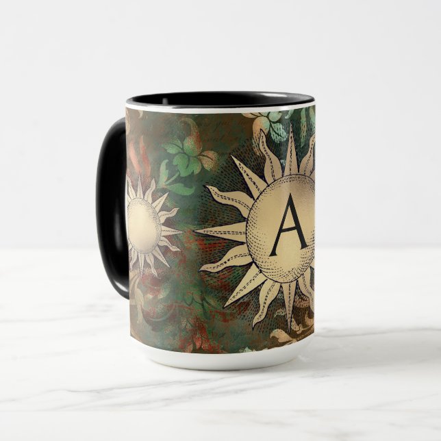 Caneca Ouro Sun & Inicial (Frente Esquerda)