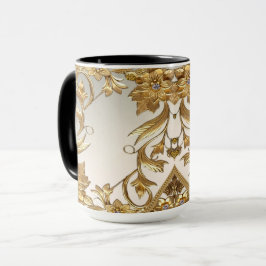 Caneca Ouro Wavy Sai Floral Mug