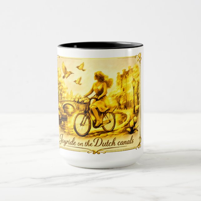 Caneca OuroAmsterdã ArtísticoMinimalistaFlutuanteObscuro (Centro)
