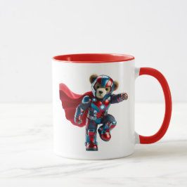 Caneca Ours courageux en armure futuriste.
