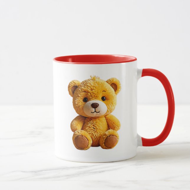 Caneca Ours en peluche au pelage doré tout mignon. (Direita)