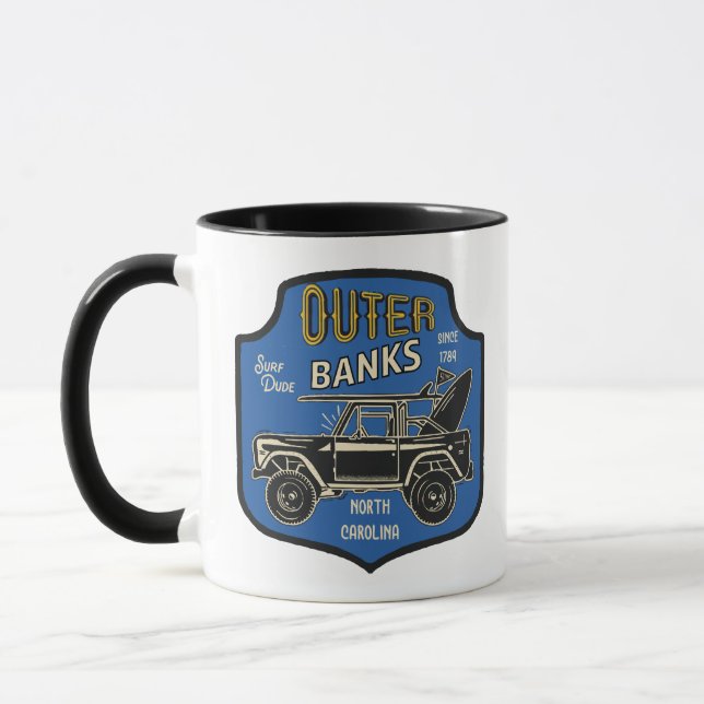 Caneca Outer Banks NC Badge (Esquerda)