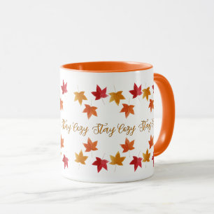 Caneca Outono Aconchegante & Folhas de Outono Rústico