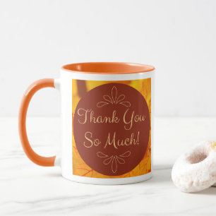 Caneca Outono Muito Obrigado Amarelo Deixa Vermelho