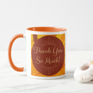 Caneca Outono Muito Obrigado Amarelo Deixa Vermelho