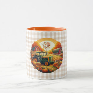 Caneca outono russo/vintage na fazenda