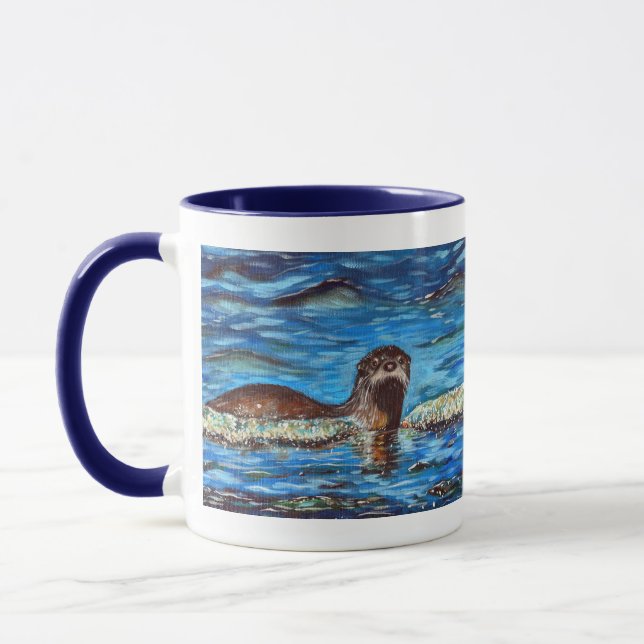 Caneca Outra na pintura de ondas (Esquerda)