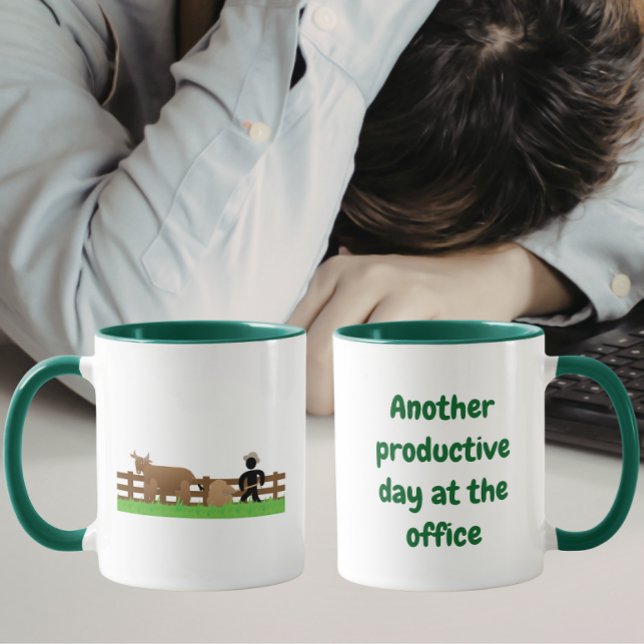 Caneca Outro Dia Produtivo no Escritório (Criador carregado)