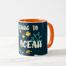 Caneca Ouvindo O Oceano, Dia Da Terra,