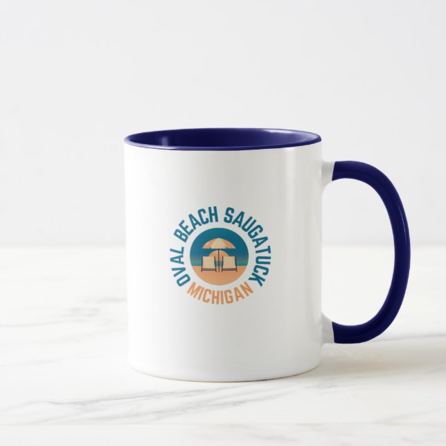 Caneca Oval Beach Saugatuck Michigan Coffee Mug (Direita)