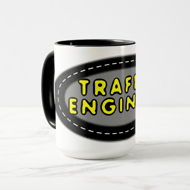 Caneca Oval de Engenheiro de Tráfego (Frente Esquerda)