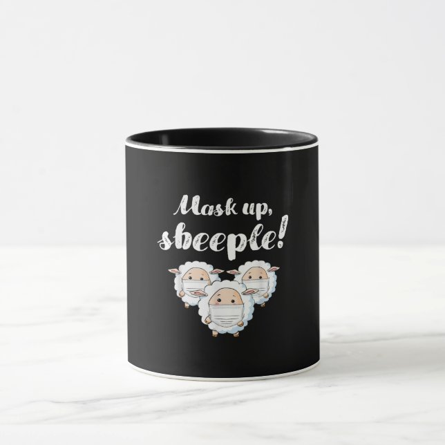 Caneca Ovelha na máscara | Presente perfeito para Amantes (Centro)
