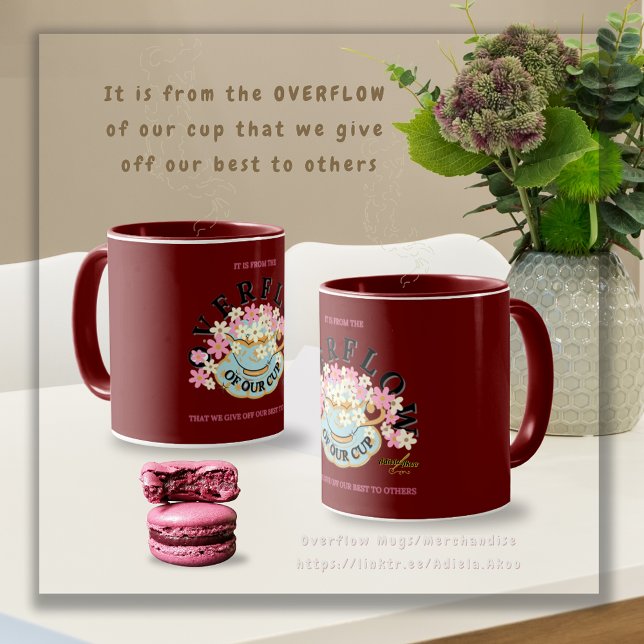 Caneca OVERFLOW Mug projetado por Adiela Akoo (Overflow Red Mugs by Poet Adiela Akoo. Shop my store for more fab finds & inspiring great gift ideas)
