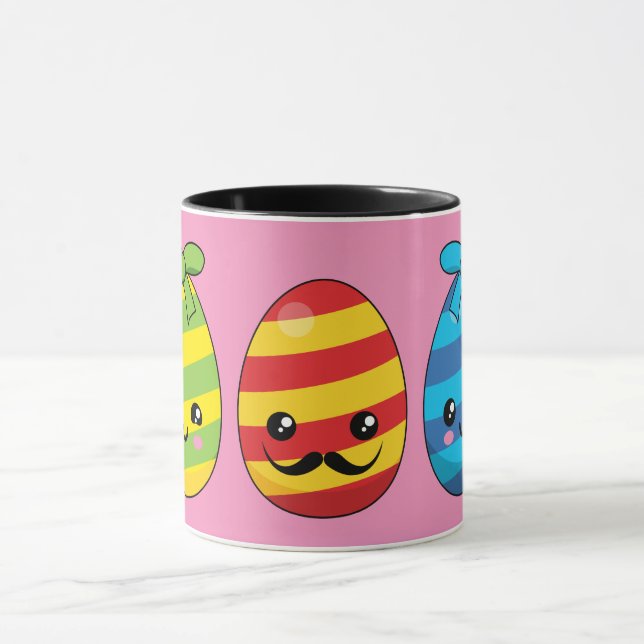 Caneca Ovos de Páscoa de Kawaii com fitas (Centro)