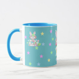 Caneca Ovos de Páscoa de Pastel e Mug de Coelho