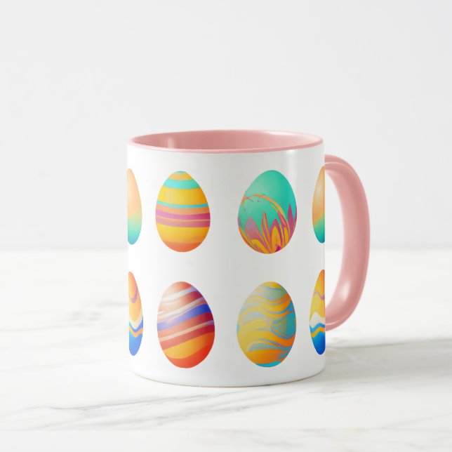 Caneca Ovos de Páscoa em espiral de Pastel (Frente Esquerda)