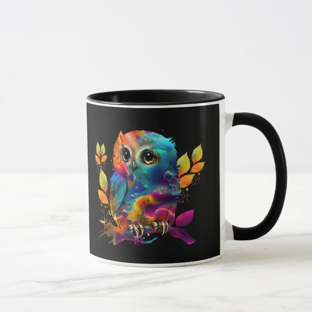CANECA OWL COLORFUL ABSTRATO (Direita)