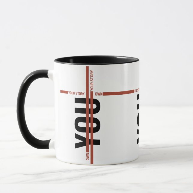 Caneca Own Your Story Shirt – Bold Motivational Quote (Esquerda)