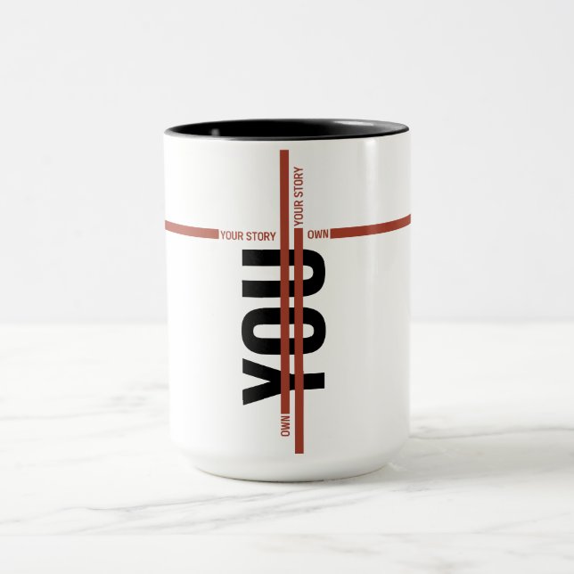 Caneca Own Your Story Shirt – Bold Motivational Quote (Centro)