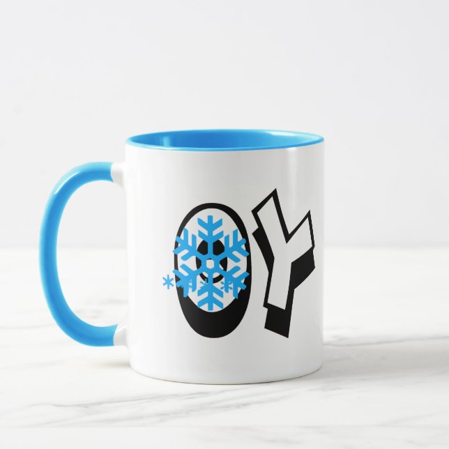 Caneca Oy Joy Snowflake Chrismukkah Mug (Esquerda)