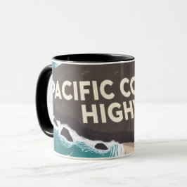 Caneca Pacific Coast Highway Retro Travel Art