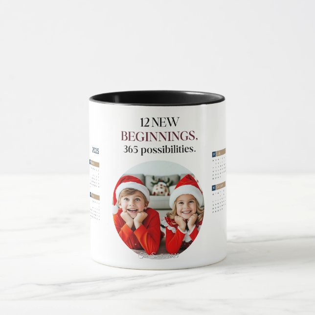Caneca Pacote de Café de Calendário Personalizado 2025 (Centro)