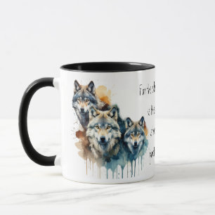 Caneca Pacote de Força de Citação do Lobo Inspiracional F