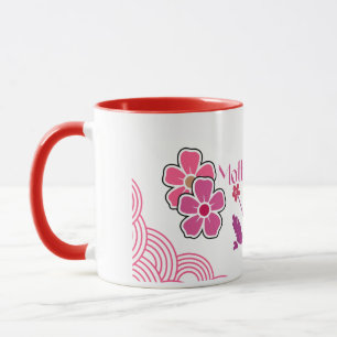 Caneca pacote de presente moderno do dia das mães