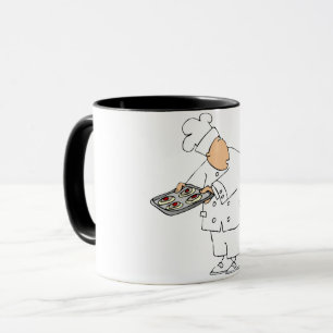 Caneca Padeiro Chef de Desenho Animado Divertido com Band