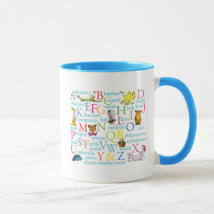 Caneca Padrão ABC do Dr. Seuss com palavras