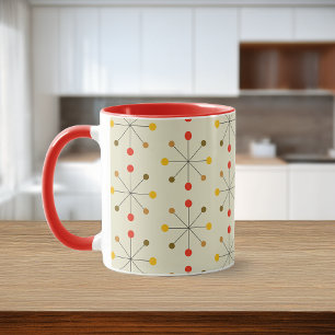 Caneca Padrão Abstrato da Era Atômica do Meio do Século M