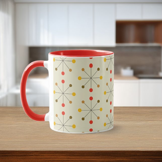 Caneca Padrão Abstrato da Era Atômica do Meio do Século M (Criador carregado)