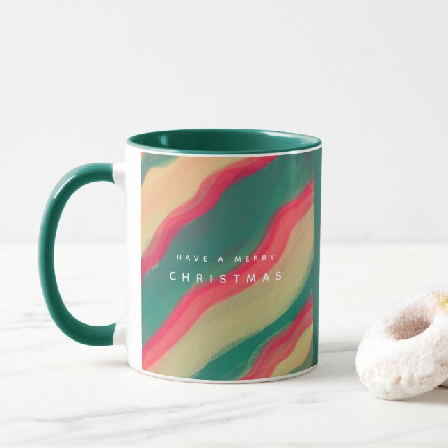Caneca Padrão Abstrato Pintado à Mão (Com Donut)