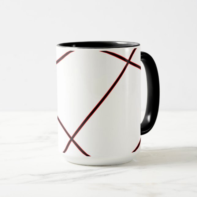 Caneca padrão abstrato - vermelho (Frente Esquerda)