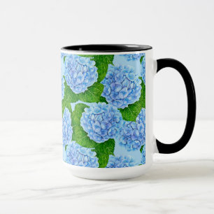 Caneca Padrão aquoso de hydrangea azul